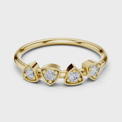 Trillia Quad Positive Spark – Lab Diamond Trilliant Bezel Ring