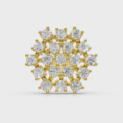 Magnificent 14K Yellow Gold Lab Diamond Constellation Nose Pin 0.22 Ct