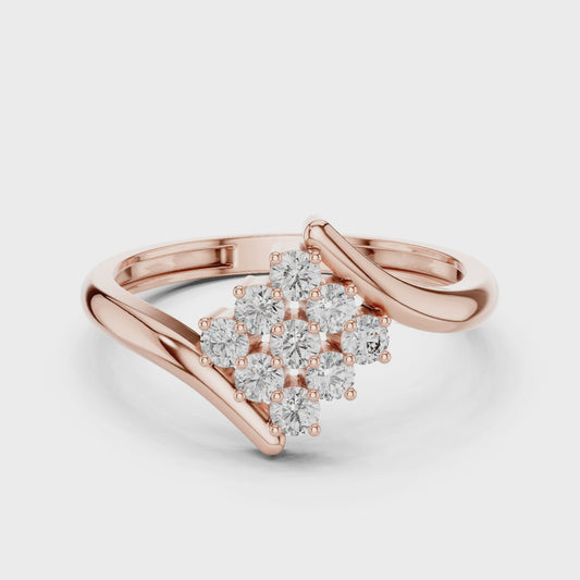 Intricate Sparkle Minimal Bypass Cluster Lab Diamond Ring