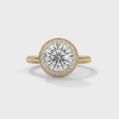 Ripple-Dazzle 2 Carat Round Solitaire Lab Grown Diamond Promise Ring