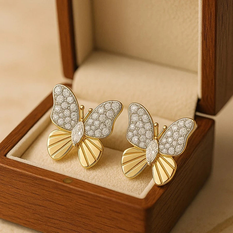 Mariposa Pavé Butterfly Diamond Stud Earrings