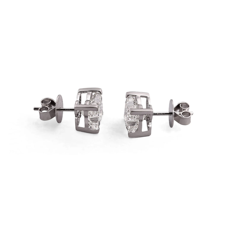 Classic Princess-Cut Solitaire Diamond Stud Earrings