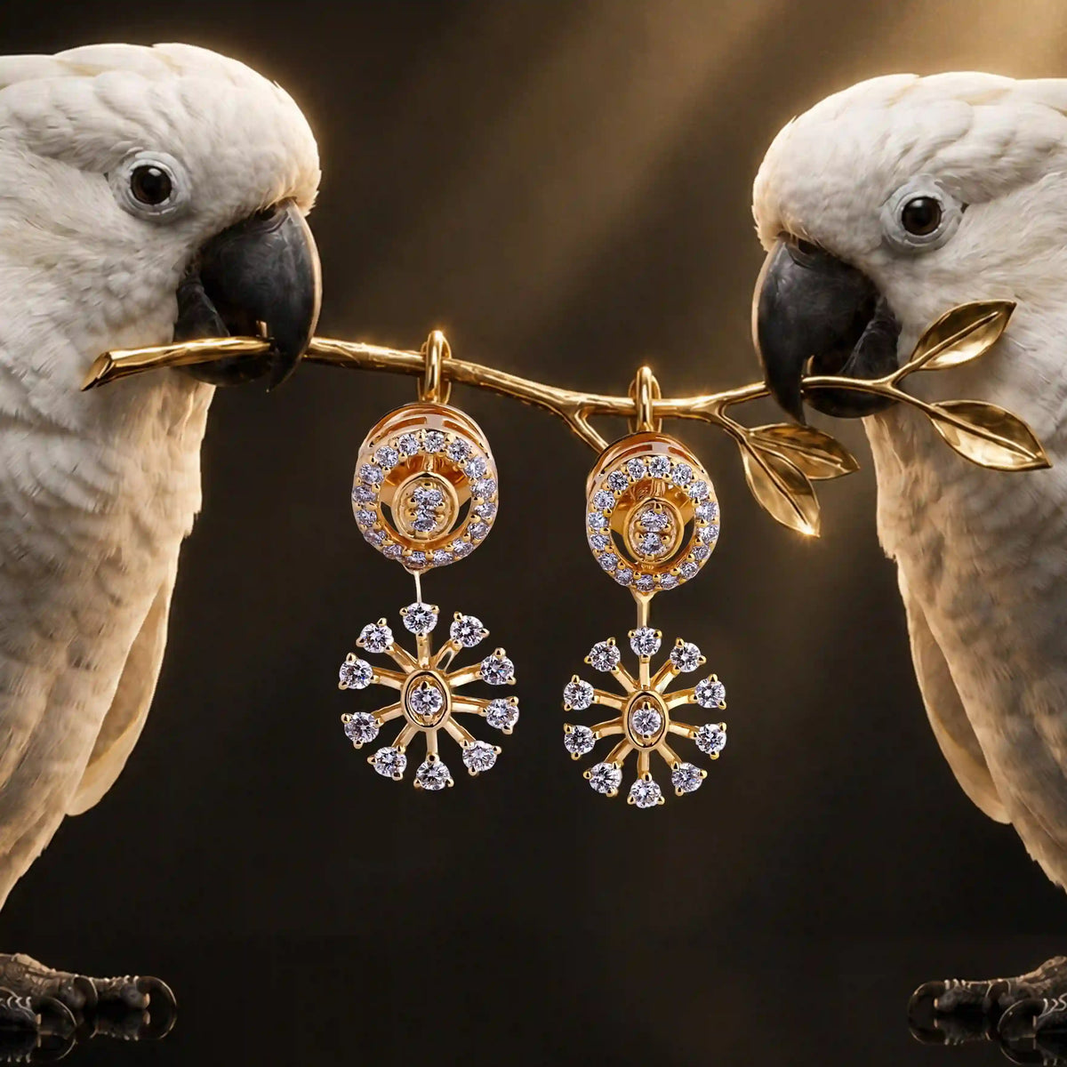 Orbit Sunburst Diamond Jacket Earrings