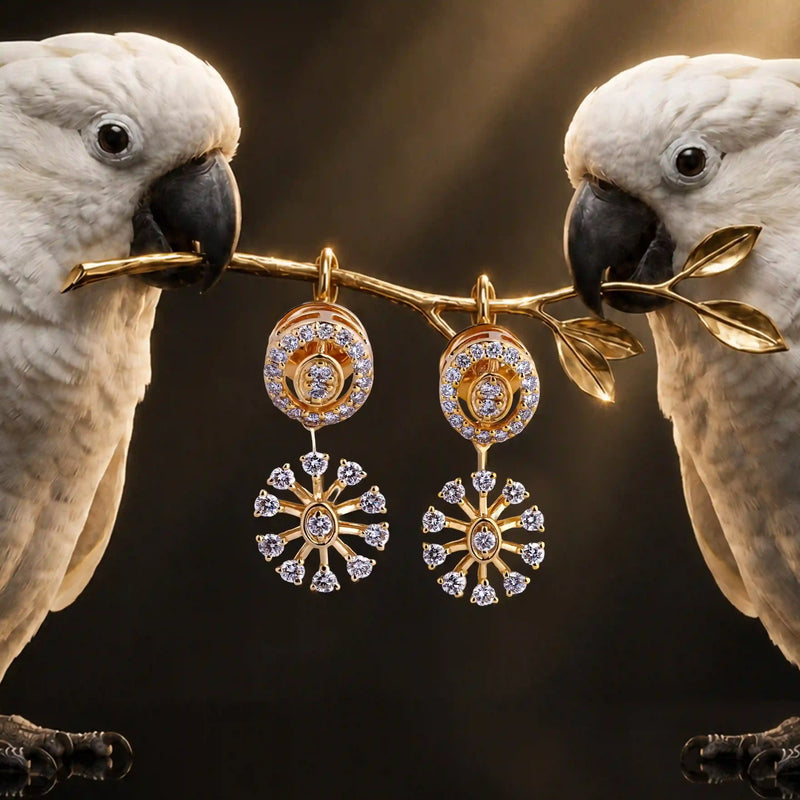 Orbit Sunburst Diamond Jacket Earrings