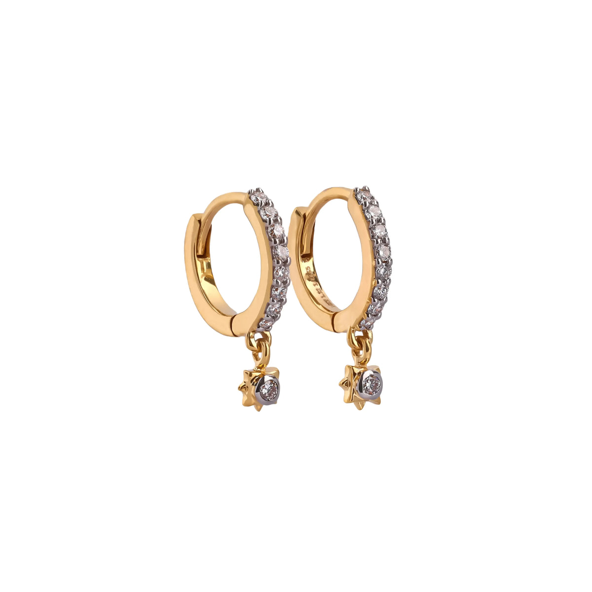 Starlight Pavé Diamond Charm Huggie Earrings