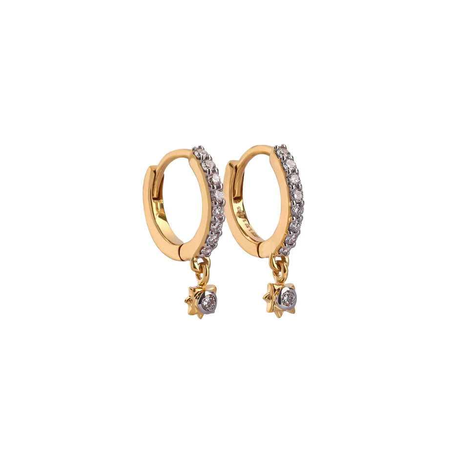 Starlight Pavé Diamond Charm Huggie Earrings