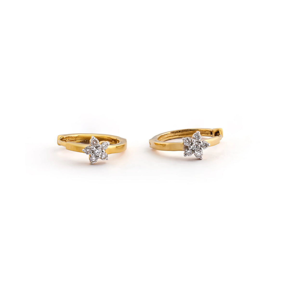 Petite Blossom Diamond Huggie Earrings