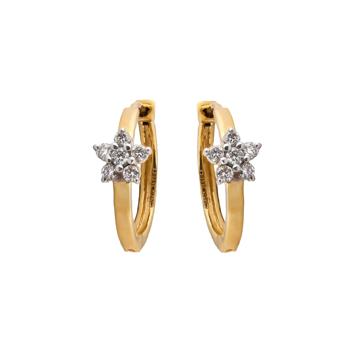 Petite Blossom Diamond Huggie Earrings