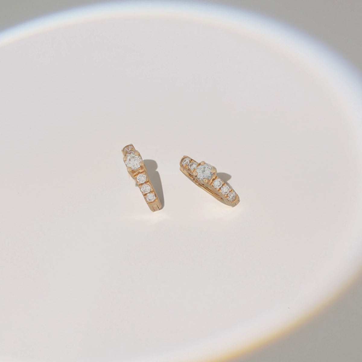 Petite Arc Diamond Huggie Earrings
