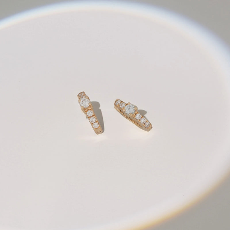 Petite Arc Diamond Huggie Earrings
