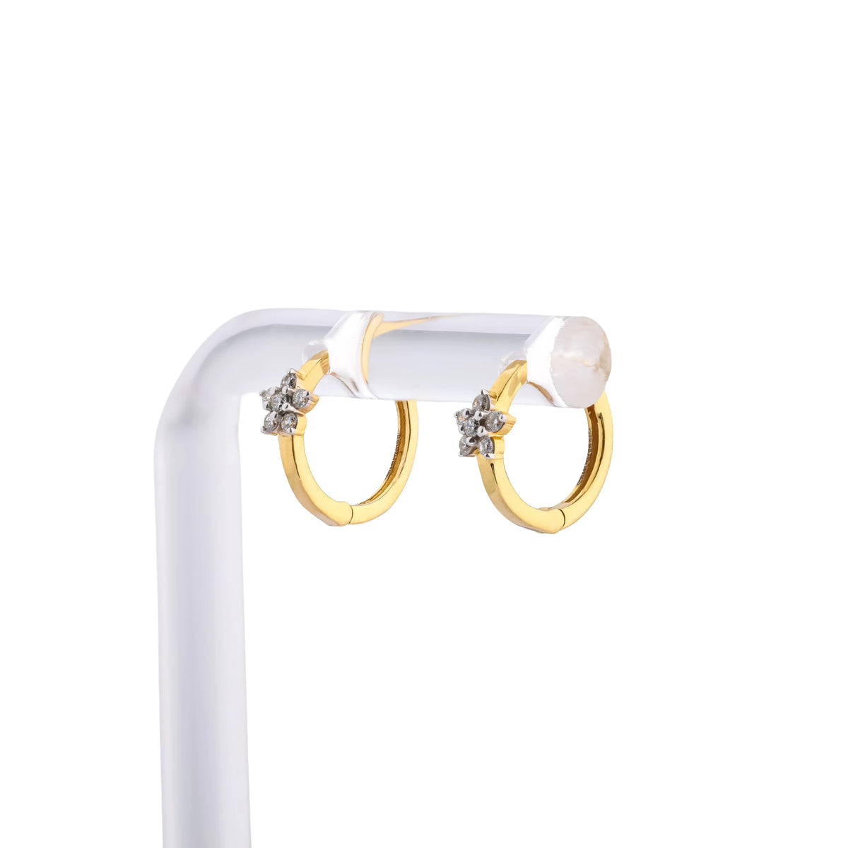 Petite Blossom Diamond Huggie Earrings