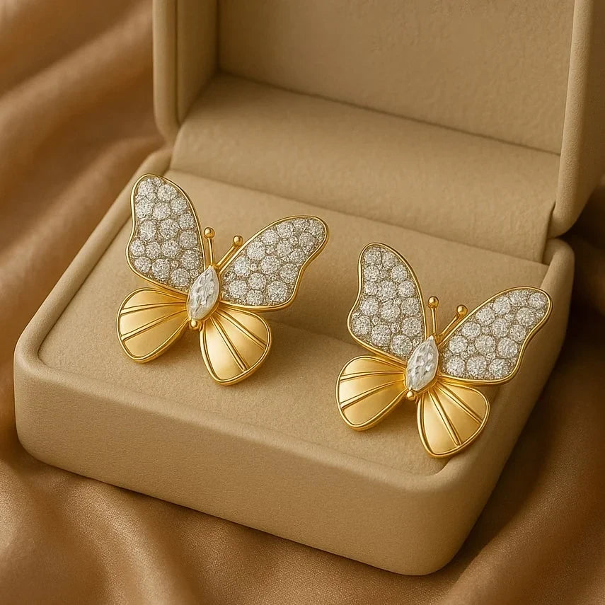 Mariposa Pavé Butterfly Diamond Stud Earrings