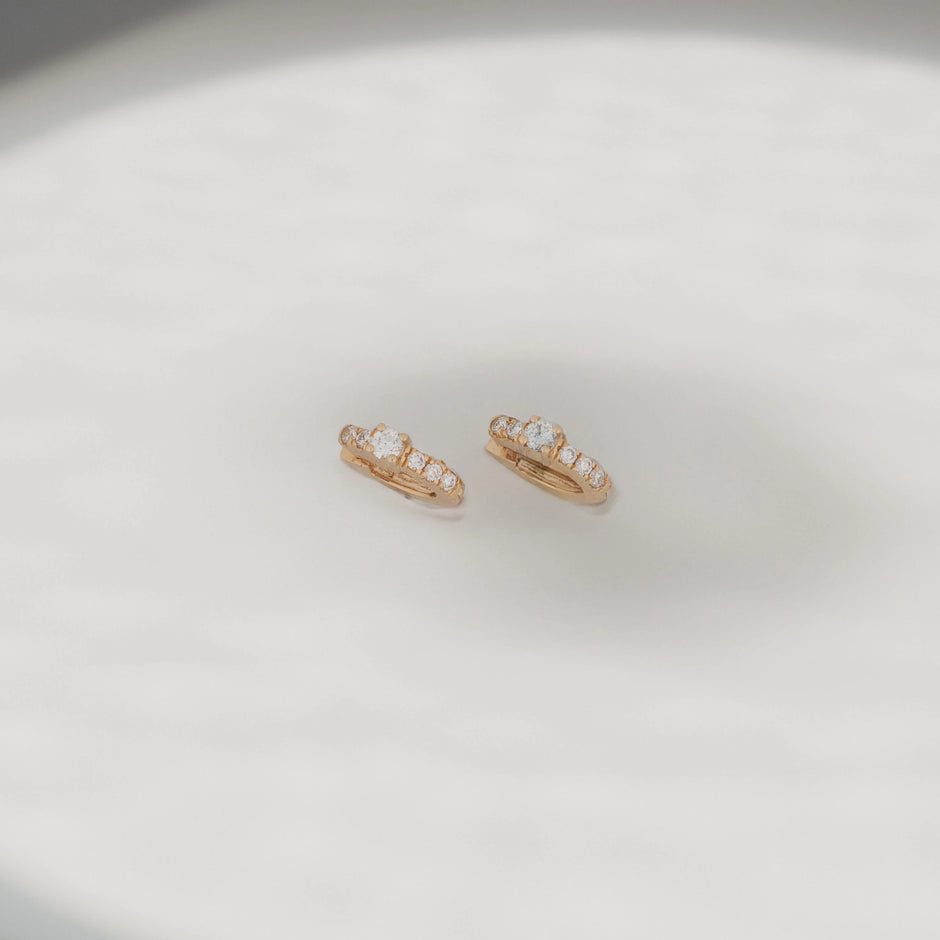 Petite Arc Diamond Huggie Earrings