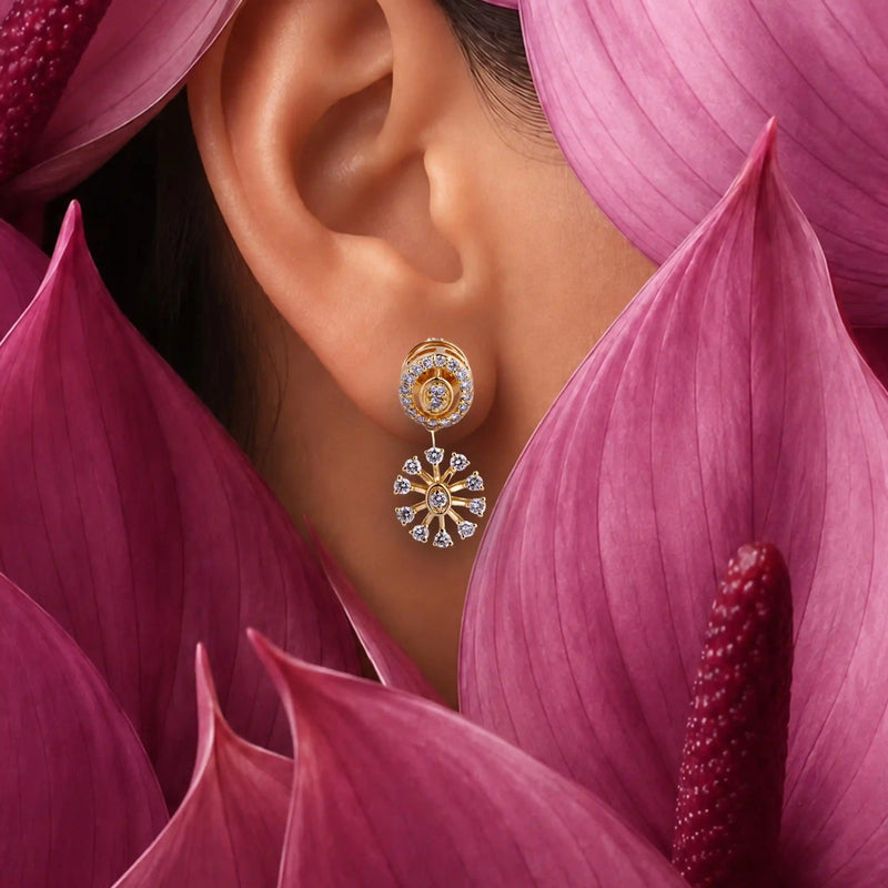 Orbit Sunburst Diamond Jacket Earrings
