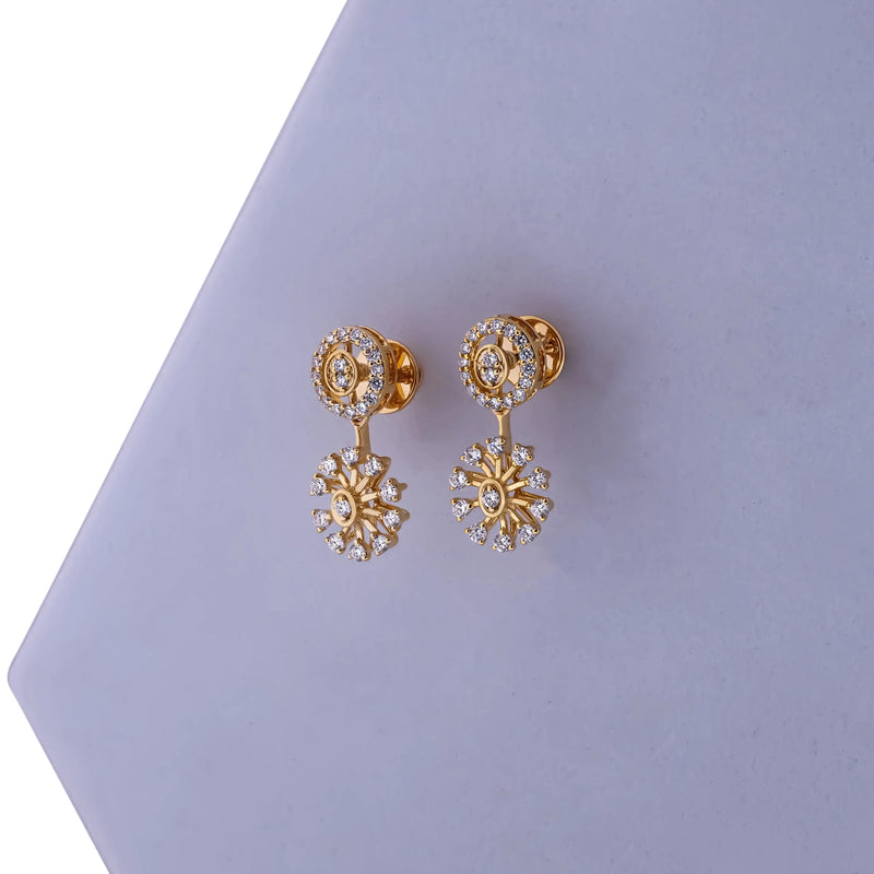 Orbit Sunburst Diamond Jacket Earrings