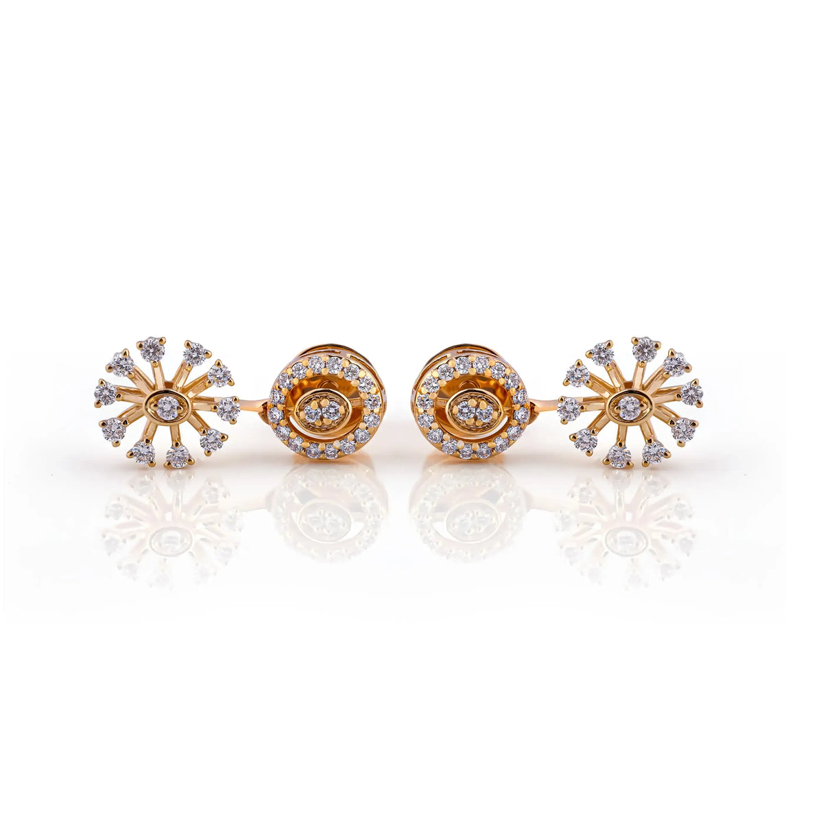 Orbit Sunburst Diamond Jacket Earrings