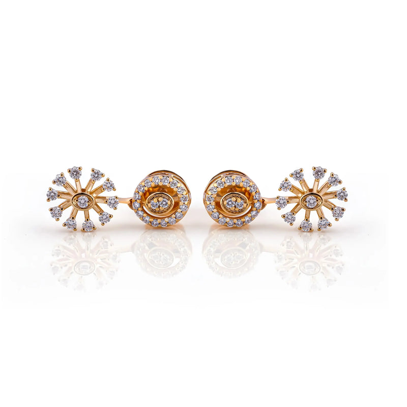 Orbit Sunburst Diamond Jacket Earrings