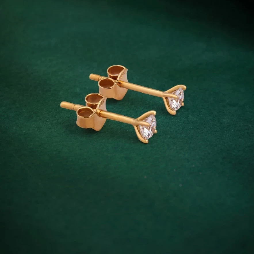 Classic Round Solitaire Diamond Stud Earrings