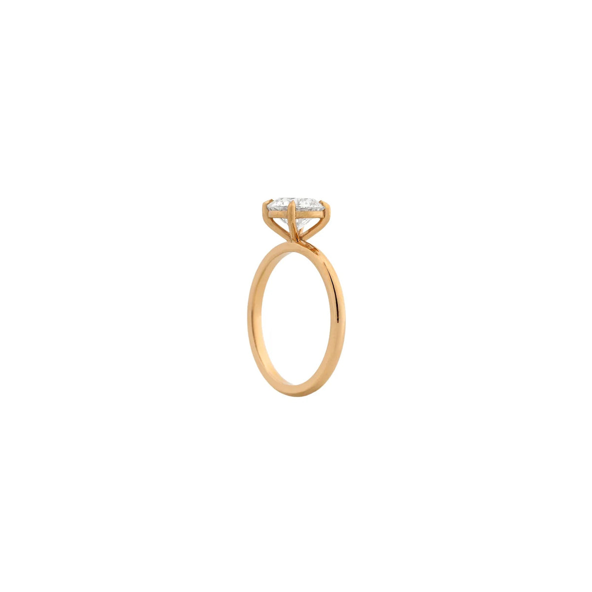 Lucent Round Solitaire Ring — profile view