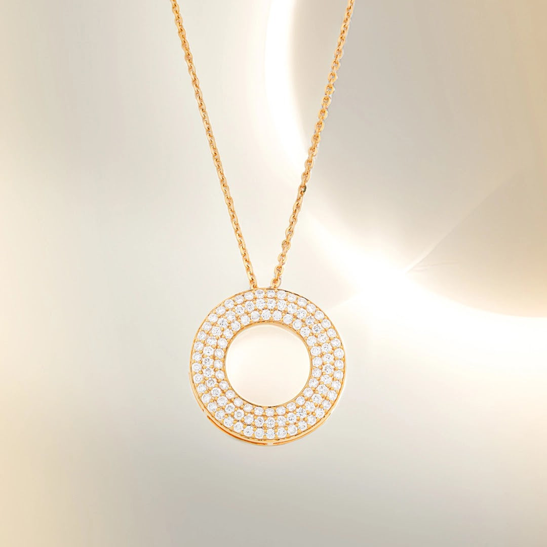 Pavé Circle Diamond Pendant — view 2