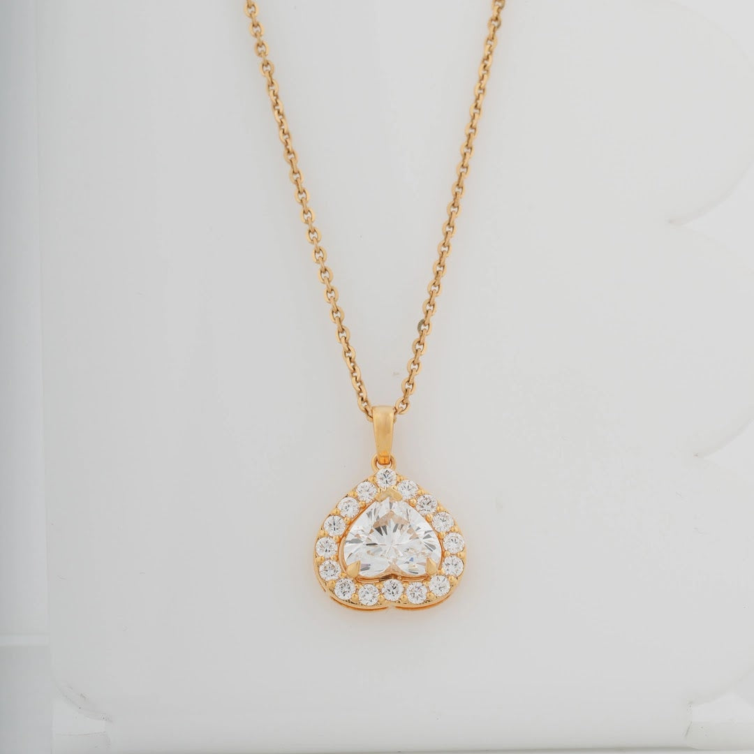 Pear Halo Diamond Pendant — front view