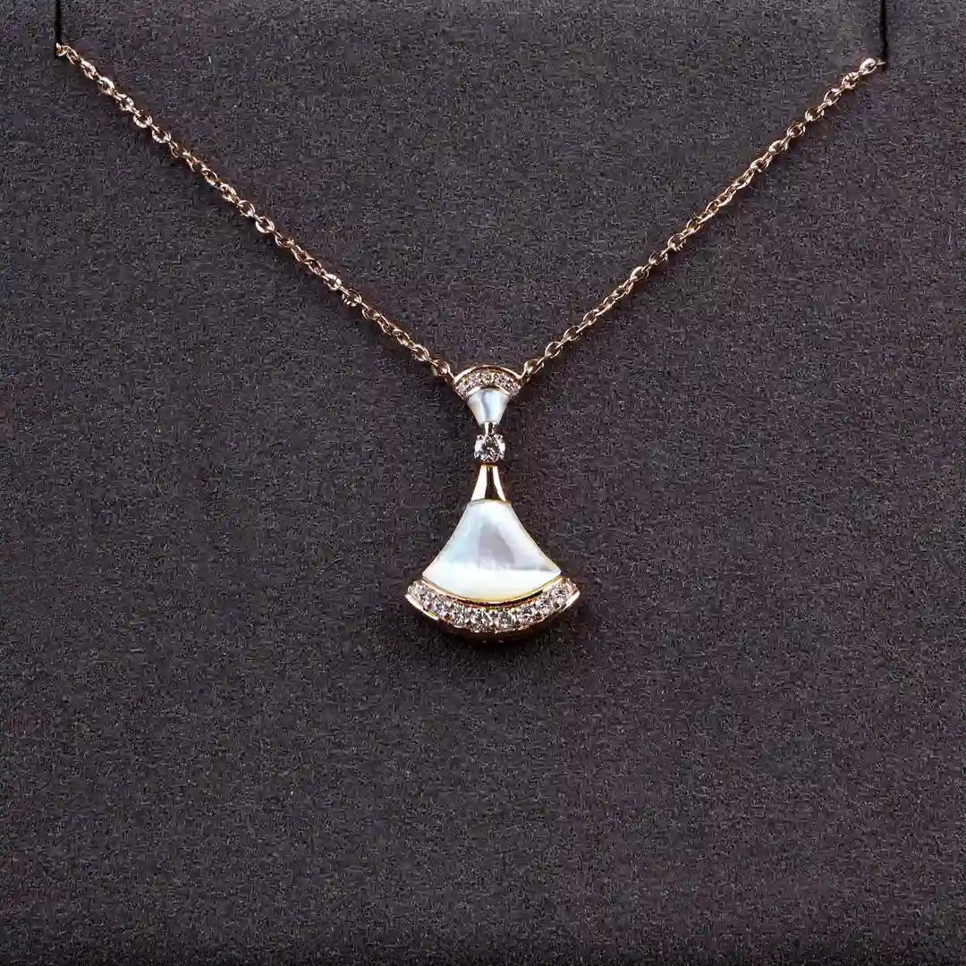 Fan Colourstone Diamond Pendant — front view