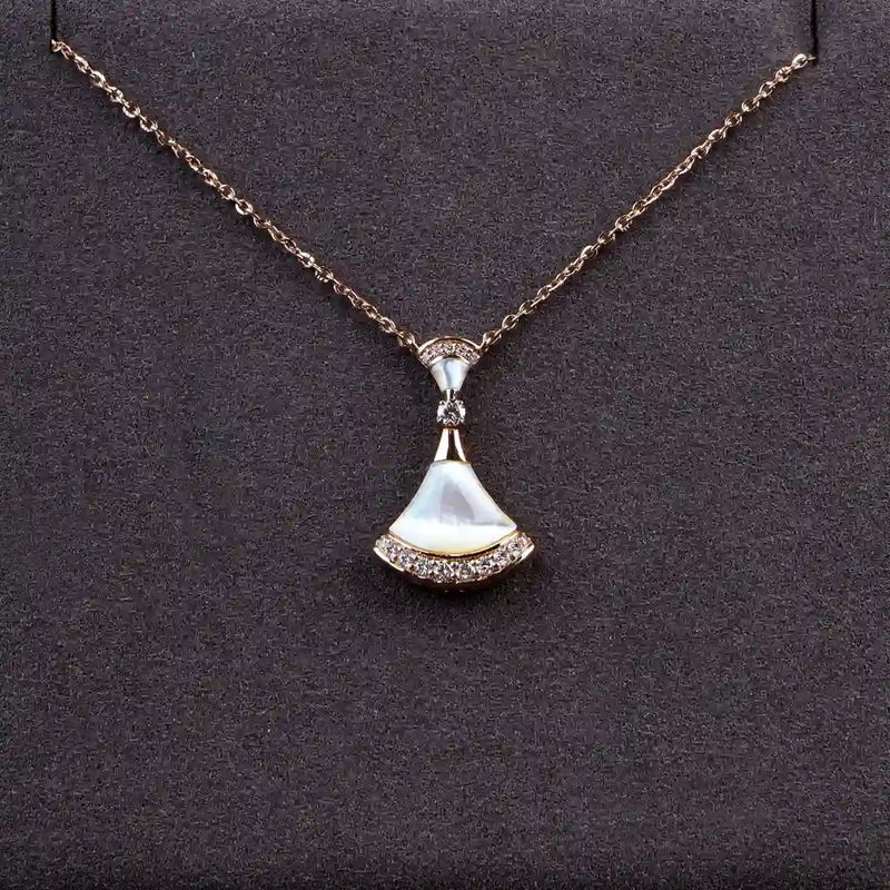 Fan Colourstone Diamond Pendant — front view