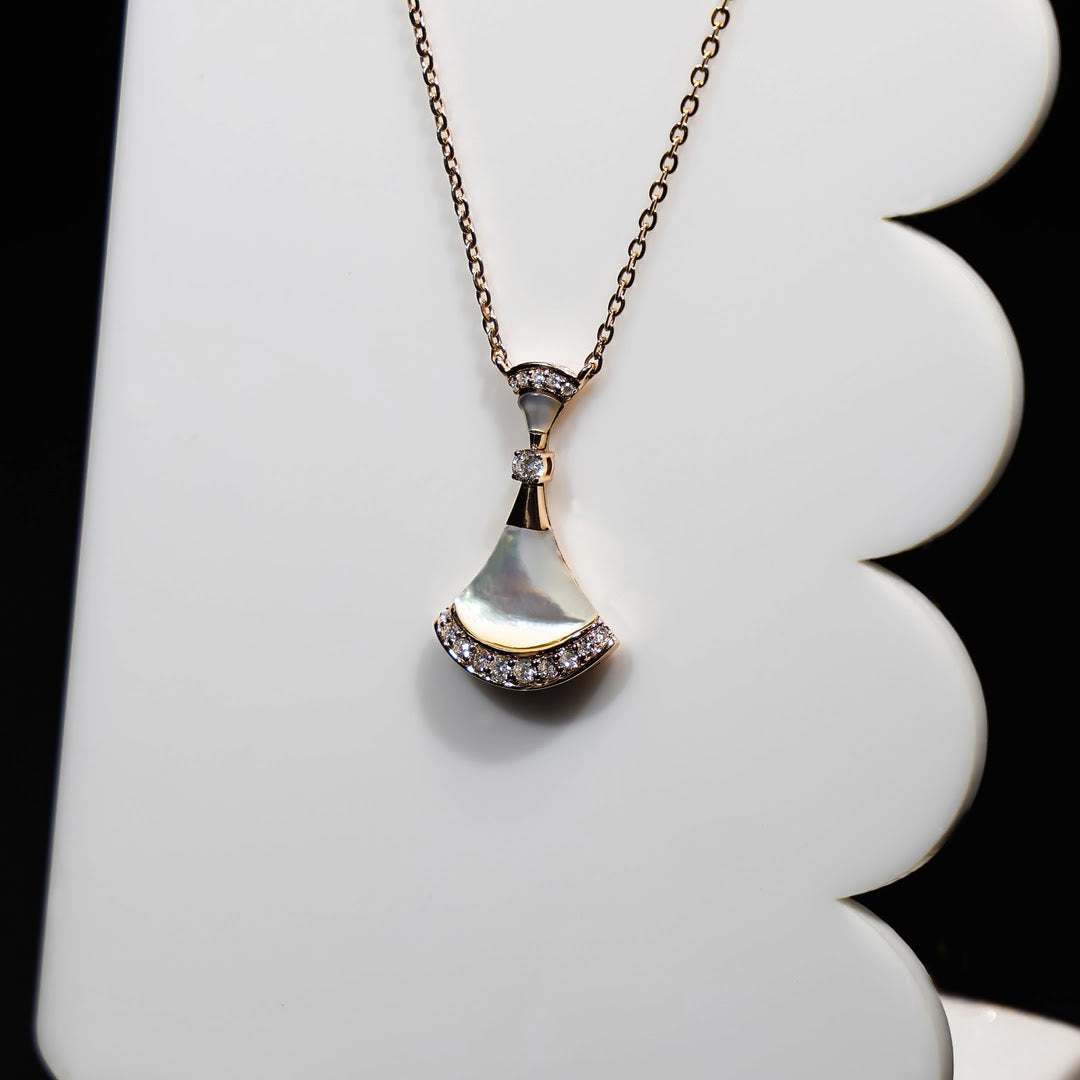 Fan Colourstone Diamond Pendant — view 2