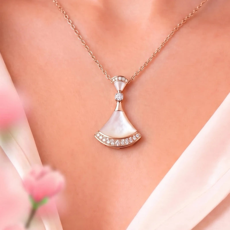 Fan Colourstone Diamond Pendant — view 3