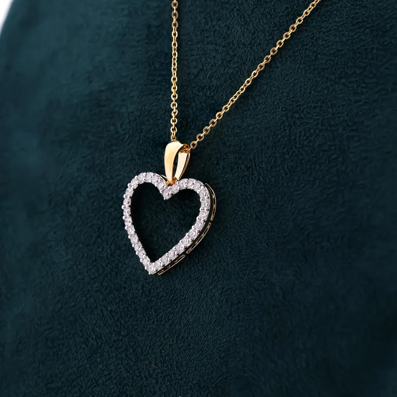 Open Heart Diamond Pendant — view 2