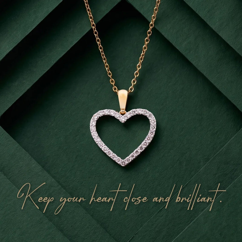 Open Heart Diamond Pendant — view 3