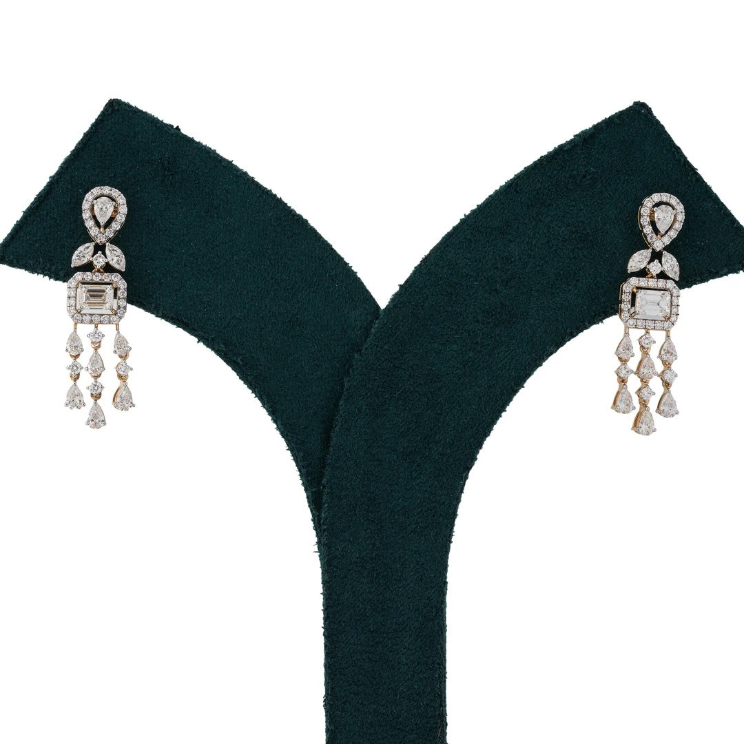 Geometric Chandelier Diamond Necklace Set — view 2