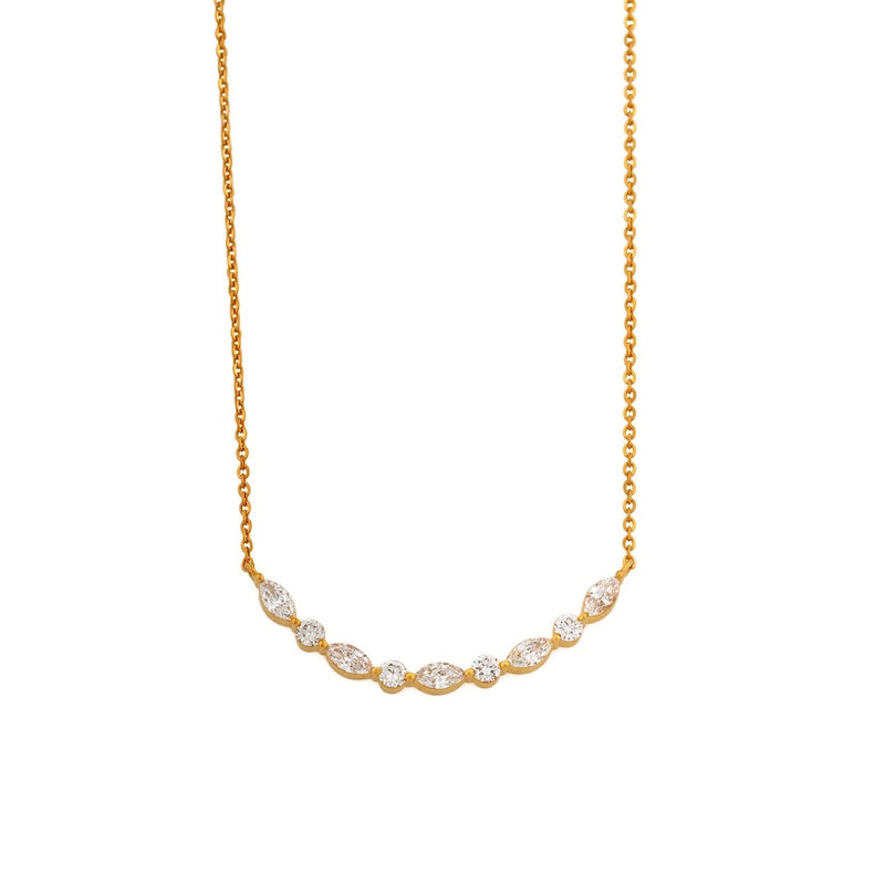 Mixed-Cut Curved Diamond Necklace — view 2