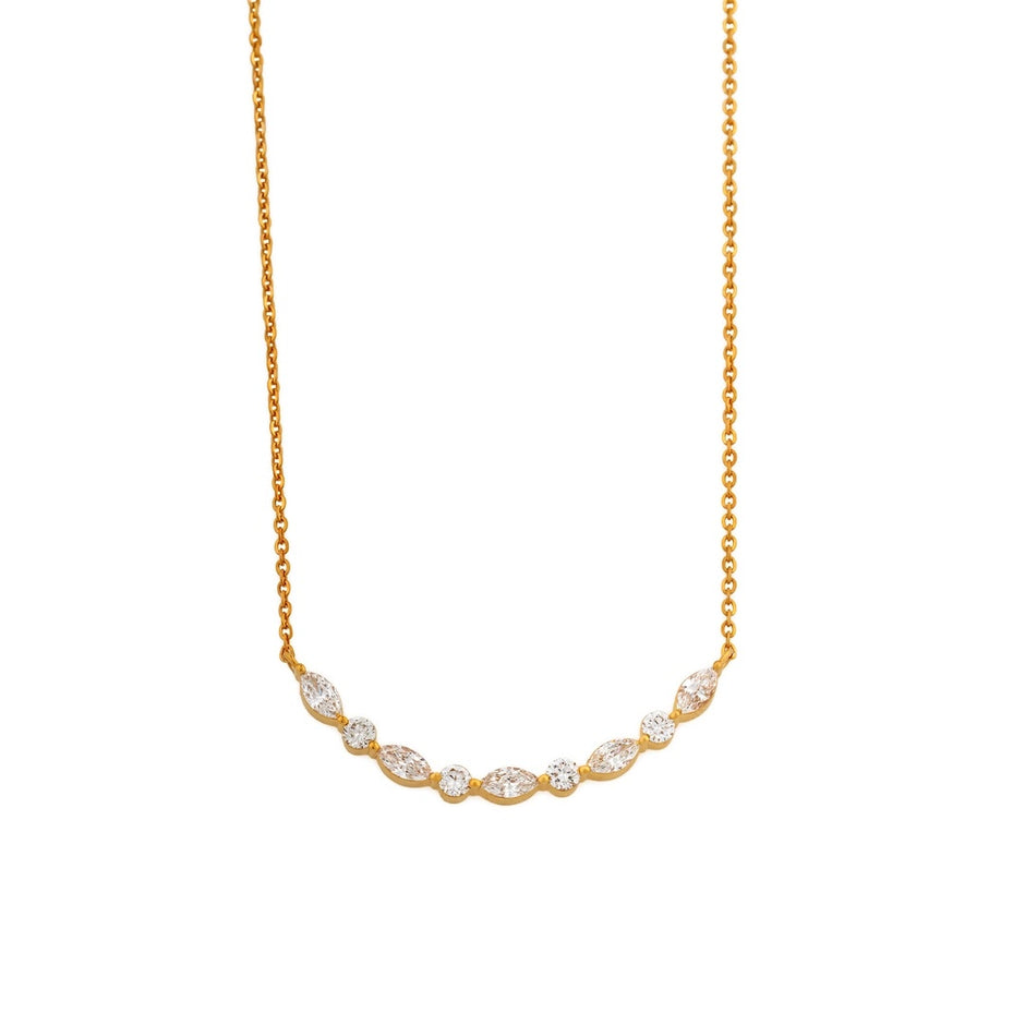 Mixed-Cut Curved Diamond Necklace — view 2
