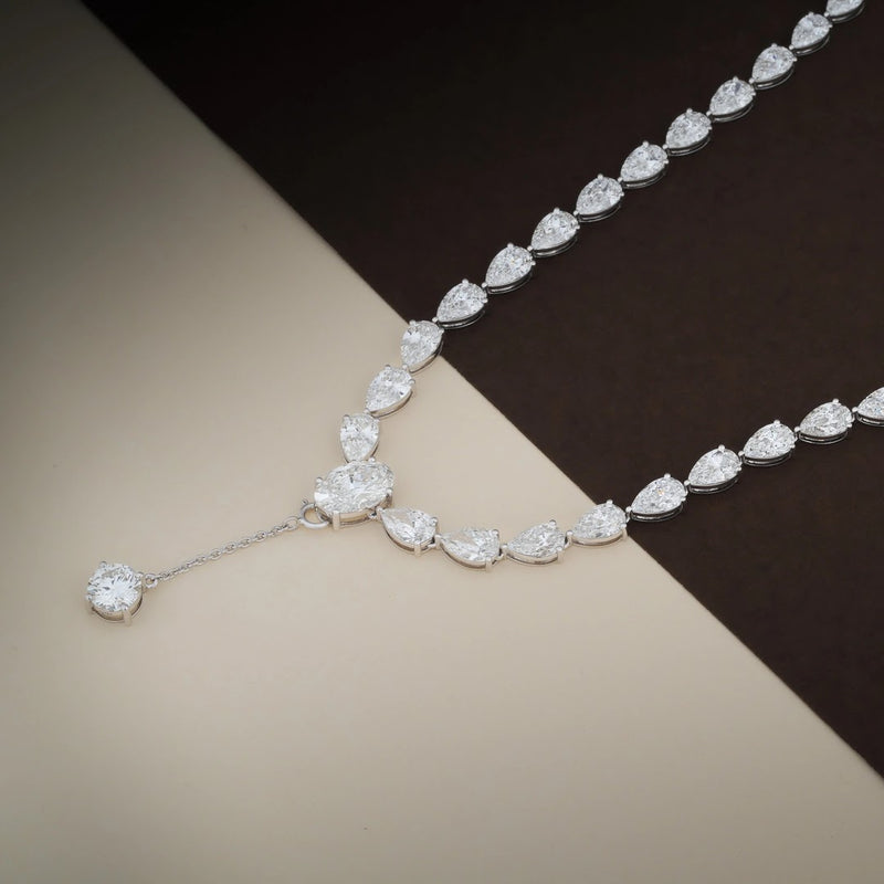 Pear Diamond Lariat Necklace — view 3