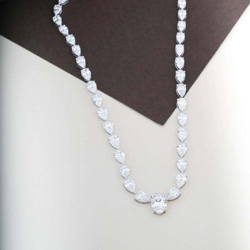 Pear Diamond Lariat Necklace — view 2