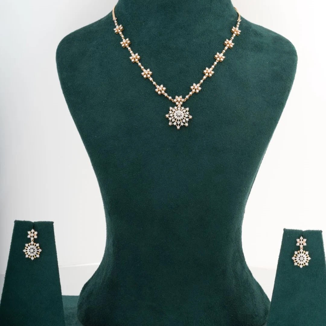 Floral Medallion Diamond Necklace — view 2