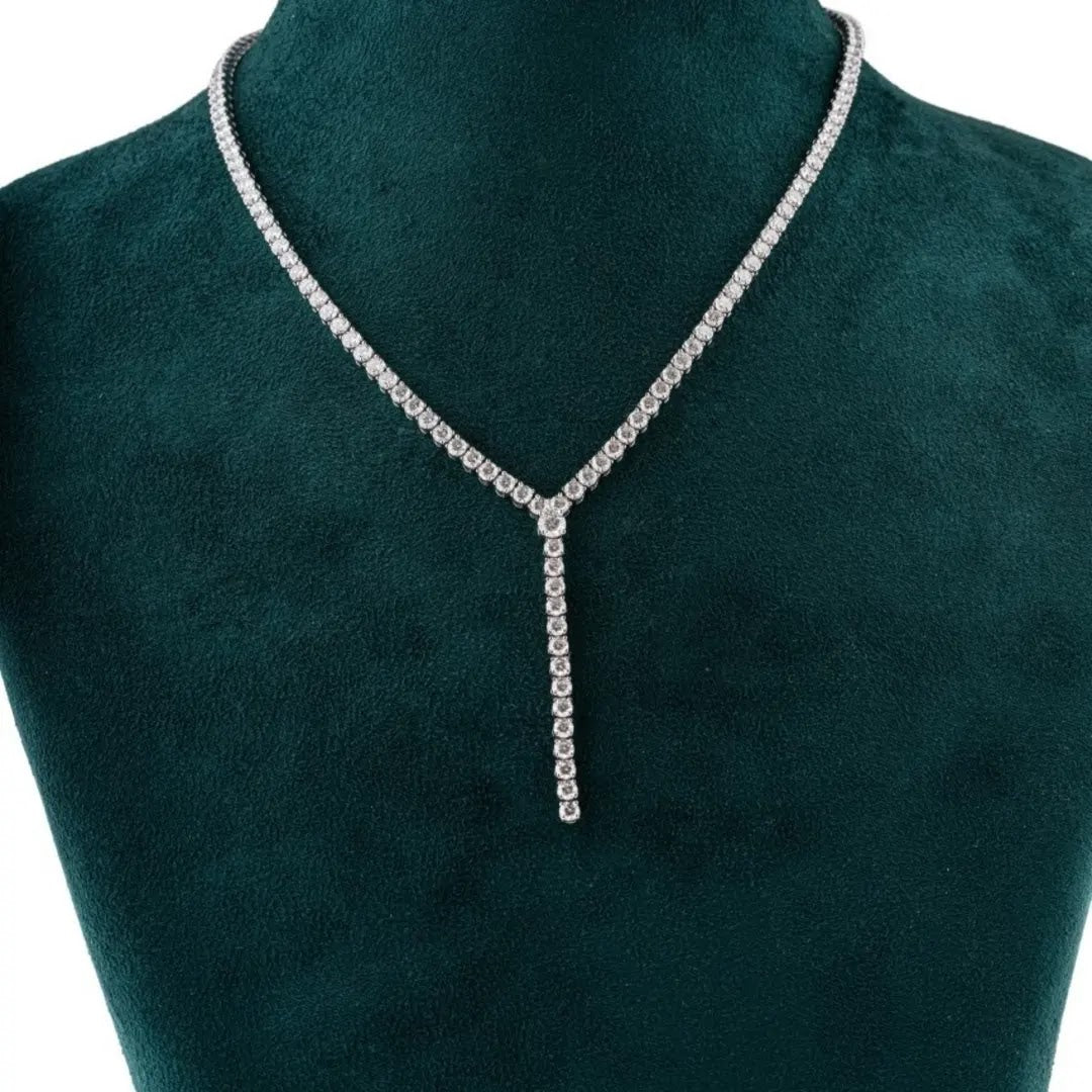 Diamond Y-Lariat Necklace — front view