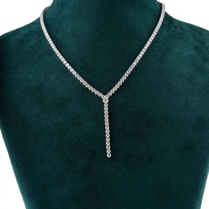 Diamond Y-Lariat Necklace — front view
