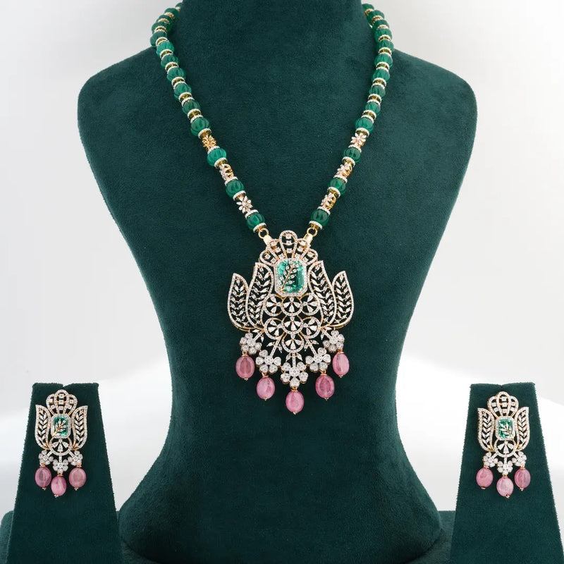 Multicolour Botanical Diamond Statement Necklace — view 2