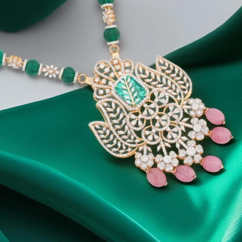 Multicolour Botanical Diamond Statement Necklace — front view