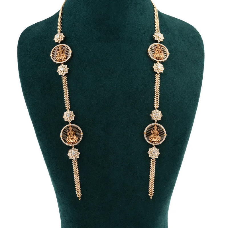 Temple Medallion Diamond Long Necklace — front view