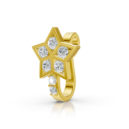 Star-Shaped Lab Diamond Nose Pin in 14K Yellow Gold | 0.16 Ct