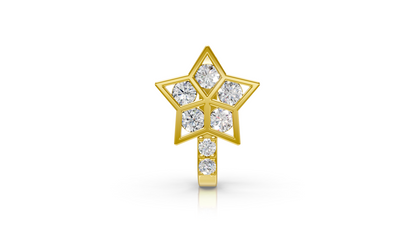Star-Shaped Lab Diamond Nose Pin in 14K Yellow Gold | 0.16 Ct