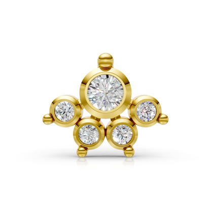 Eternal Bloom 14K Yellow Gold Diamond Cluster Nose Pin – HRD/IGI Certified