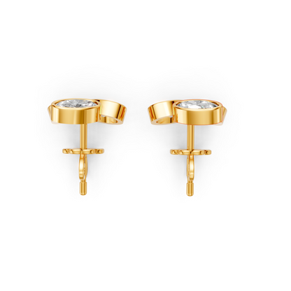 Modest Triangular Trio Lab Diamond Stud Earrings
