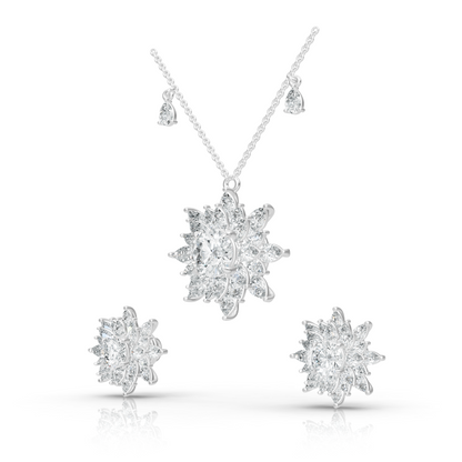 Aura Detachable Lab Diamond Pendant with Matching Studs Set