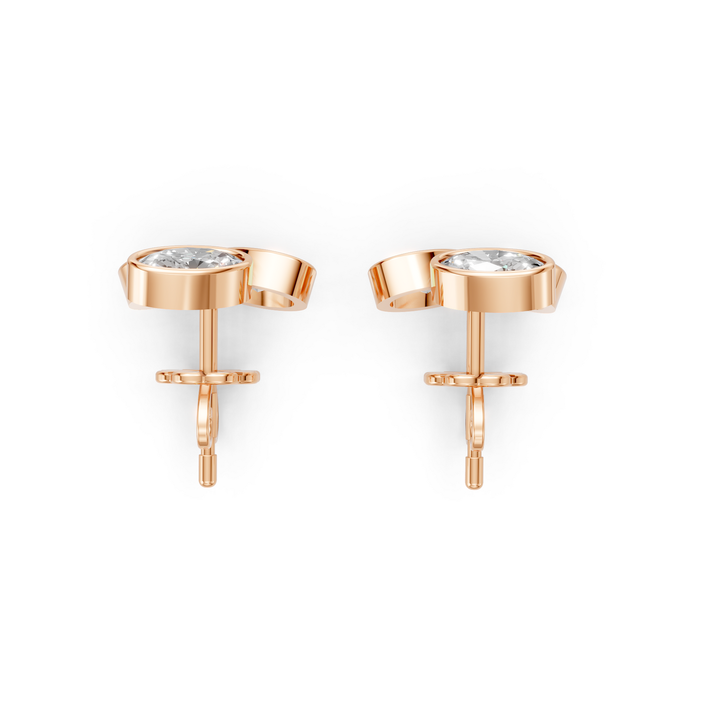 Modest Triangular Trio Lab Diamond Stud Earrings