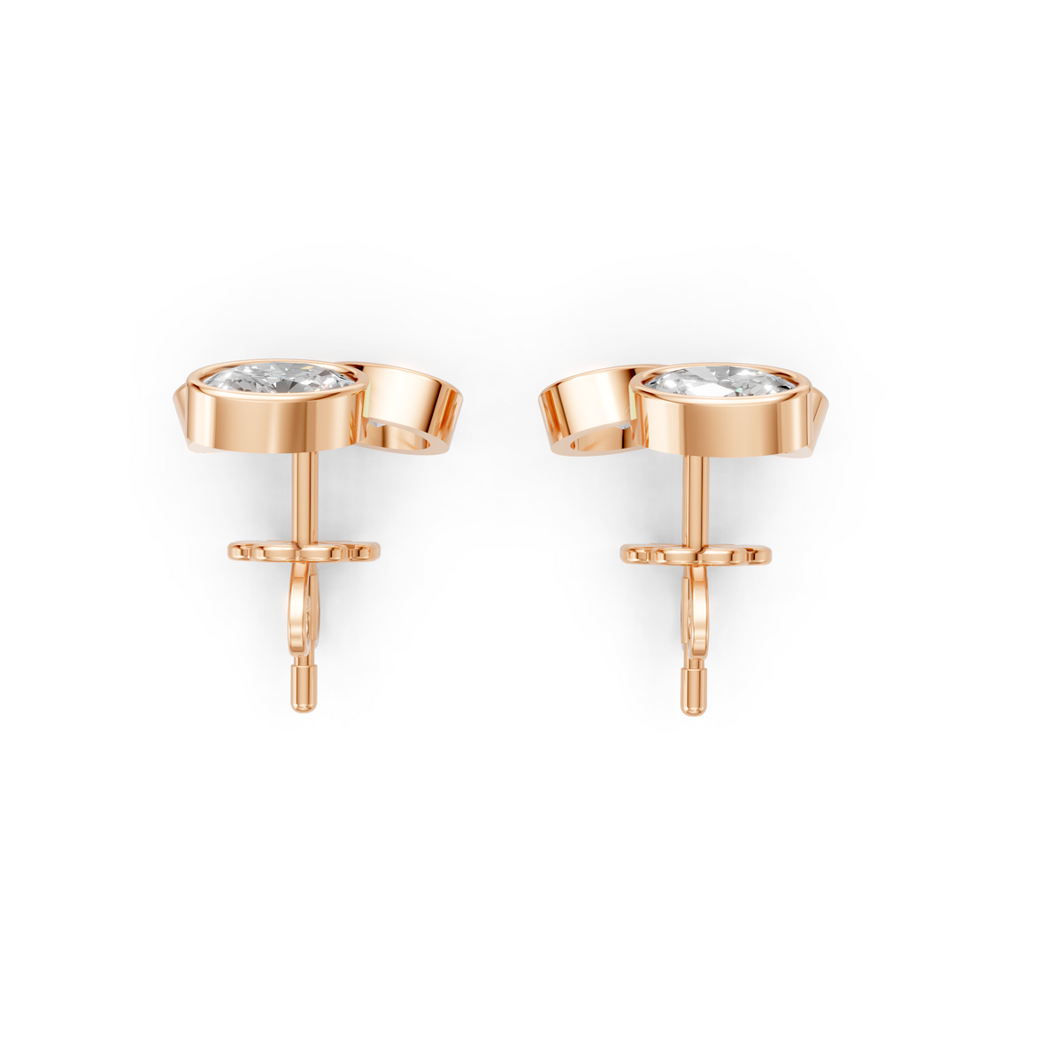 Modest Triangular Trio Lab Diamond Stud Earrings