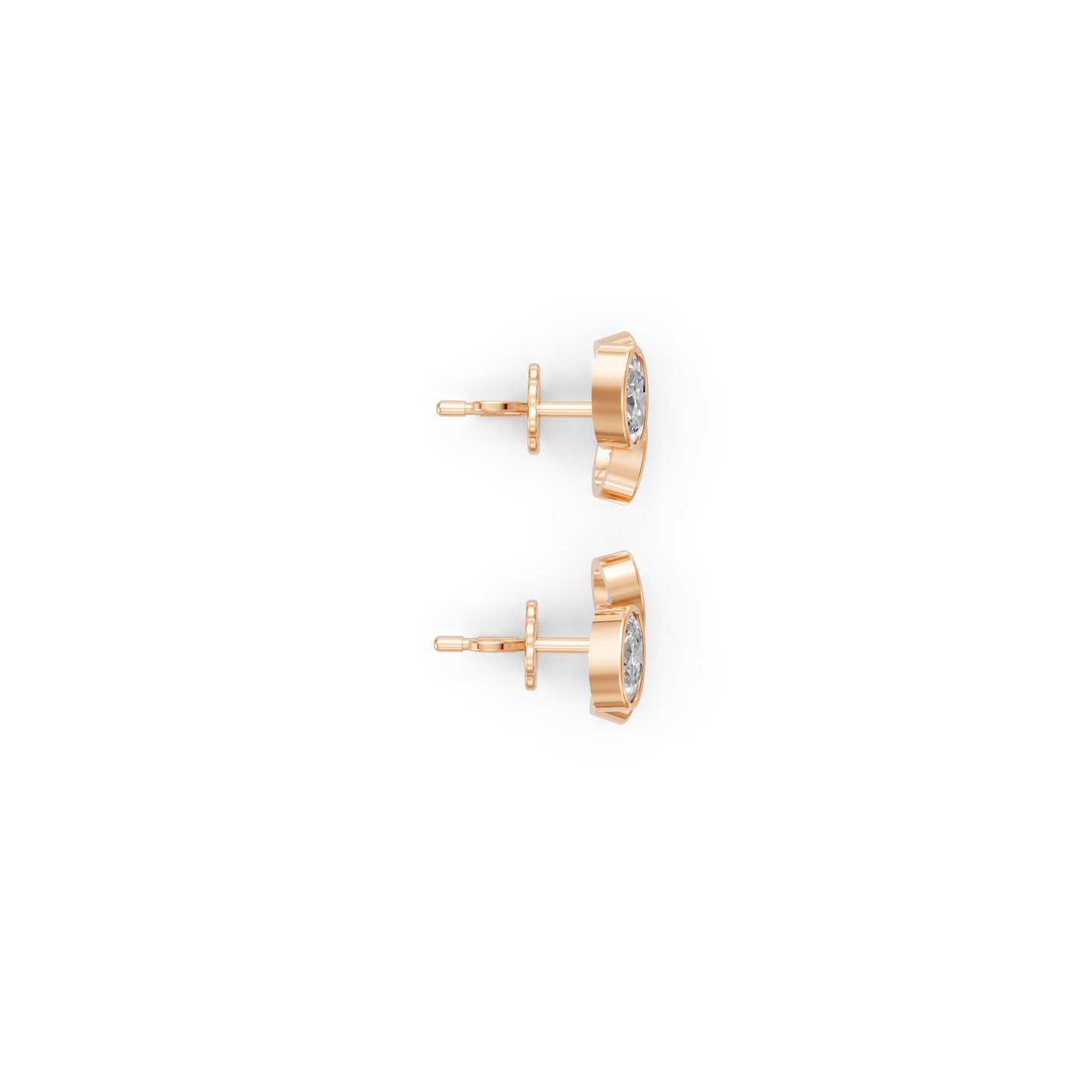 Modest Triangular Trio Lab Diamond Stud Earrings